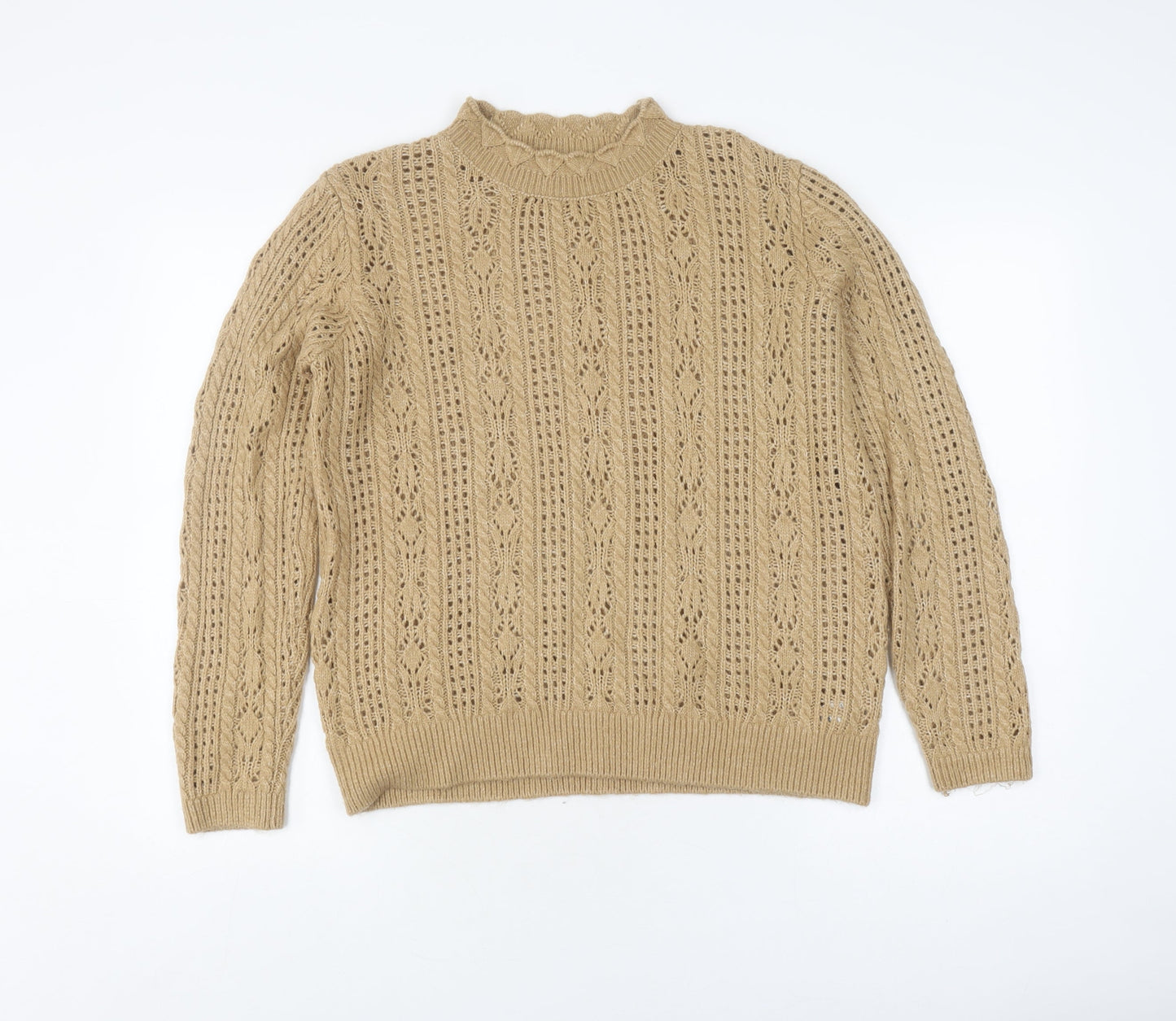 Fat Face Women's Beige Knit Pullover Jumper Size 12