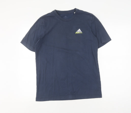 Mens UK Size M adidas Blue Polyester Blend T-Shirt
