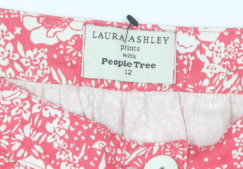 Laura Ashley Women's Pink Floral A-Line Skirt, Size 12