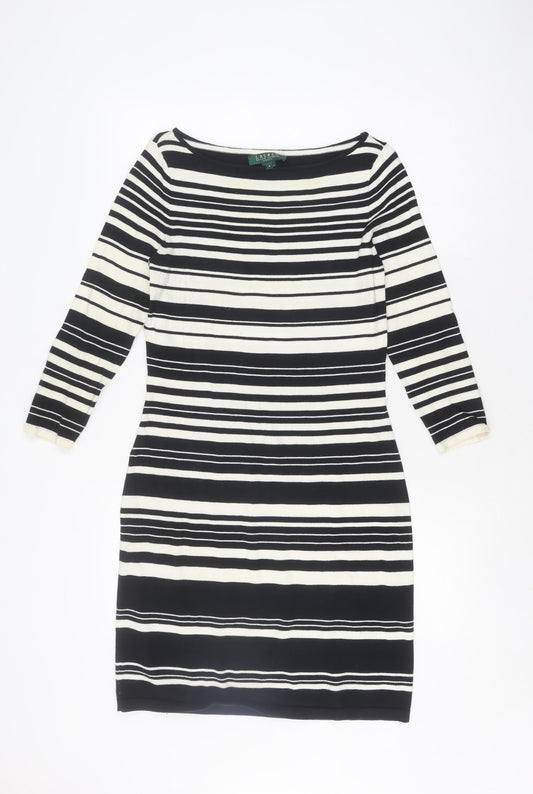 Ralph Lauren Women's Black Striped Pullover Jumper S