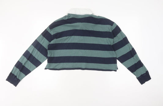 Hollister Women's Multicoloured Cropped Polo, Size S