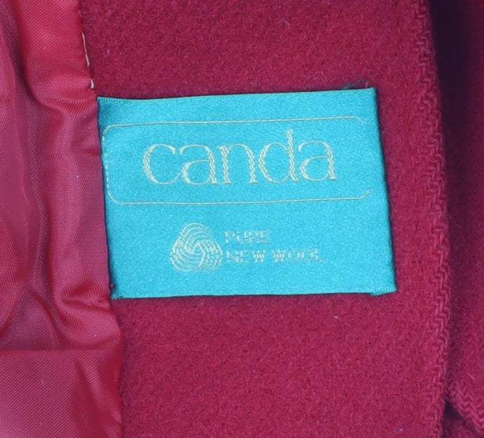 Additional view of C&A Women's Red Wool Pea Coat, size 12, Buttoned Classic