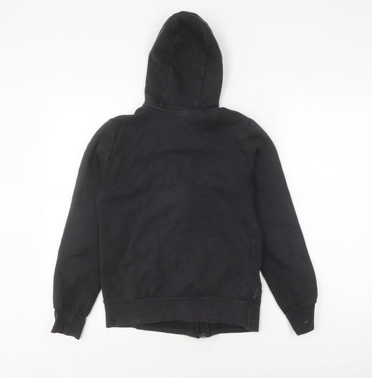 Adidas Boys Black Full Zip Hoodie, Size 12-13, Logo Accent