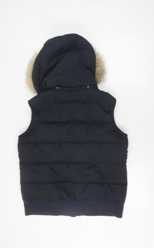 Fat Face Women's Navy Puffer Waistcoat Size 14