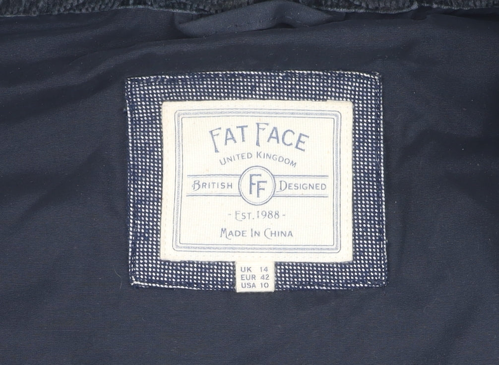 Fat Face Women's Navy Puffer Waistcoat Size 14