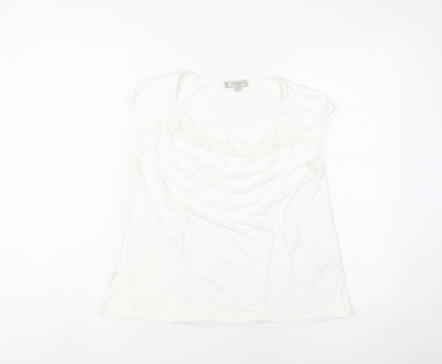 Hobbs Women's White Blouse, M, Scoop Neck, Casual Style