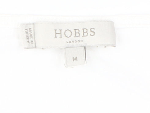 Hobbs Women's White Blouse, M, Scoop Neck, Casual Style