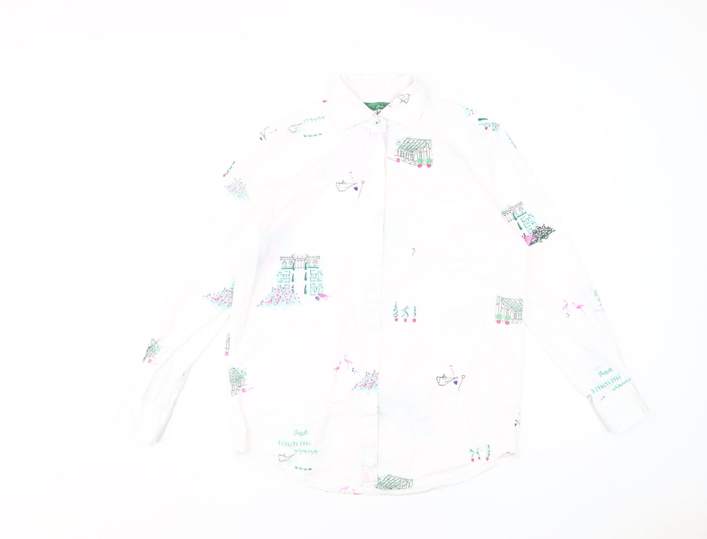 Joules Women's White Button-Up Shirt, Size 8
