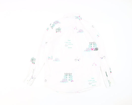 Joules Women's White Button-Up Shirt, Size 8