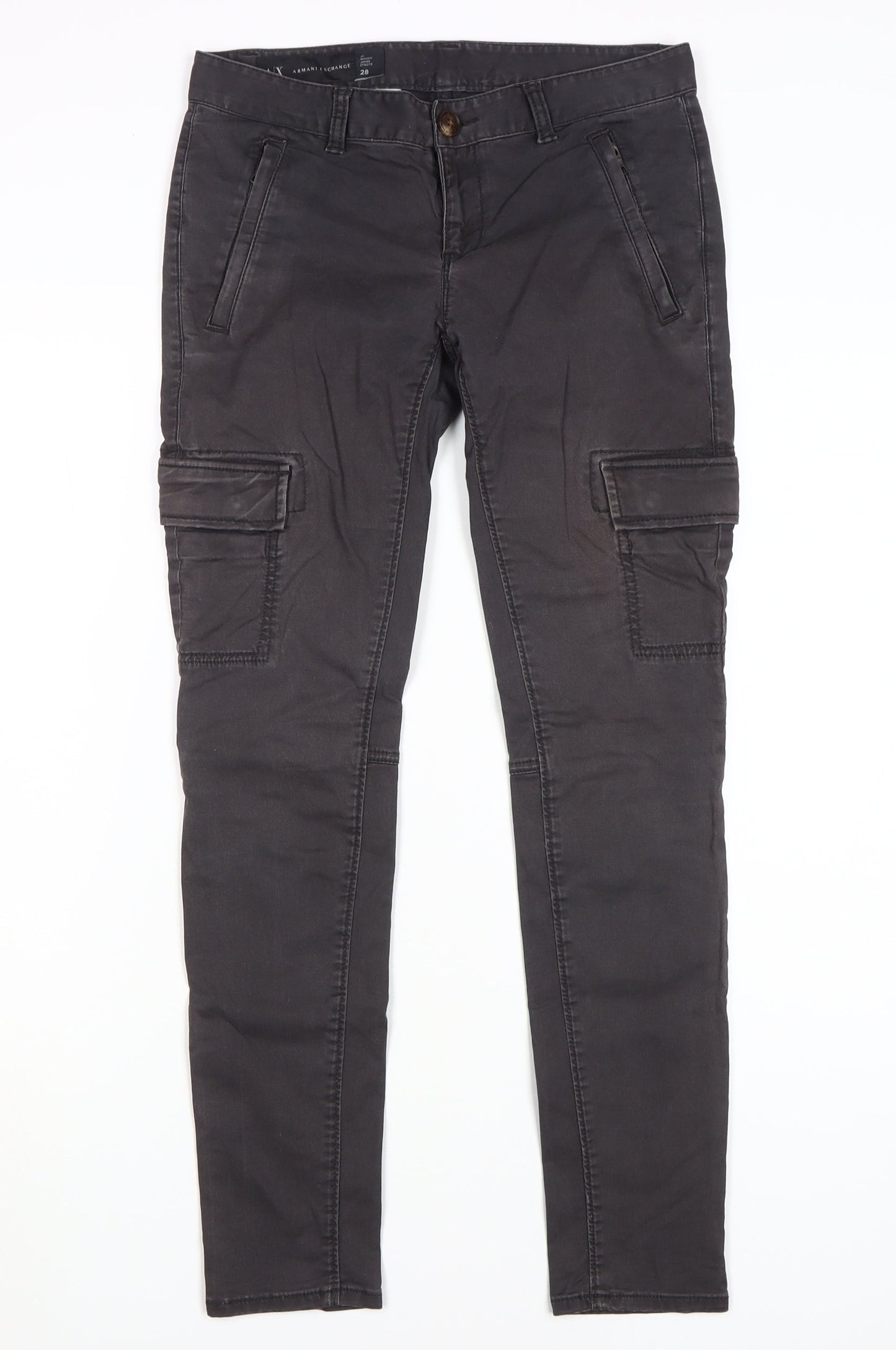Armani Exchange Women's Black Skinny Cargo Trousers