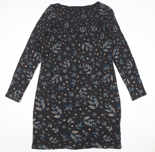 White Stuff Floral Shift Dress Women Black Size 14