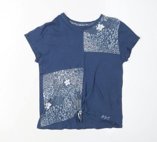 Abercrombie & Fitch Kids Girls Blue Floral T-Shirt, Size 10, Excellent Condition