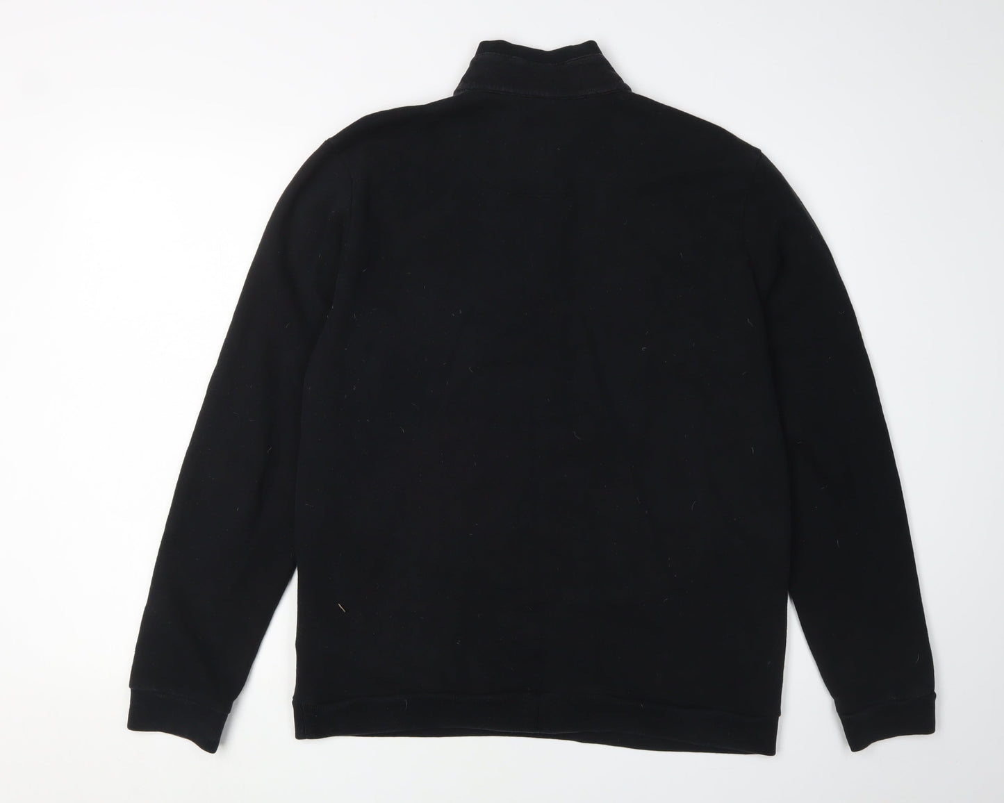 BOSS Men's Black Sweatshirt L Pullover Logo 1/4 Zip