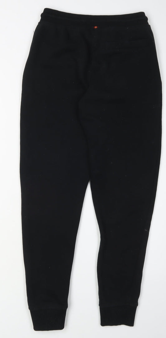 Luke Boys Black Jogger Trousers 12-13 Years Cotton Blend