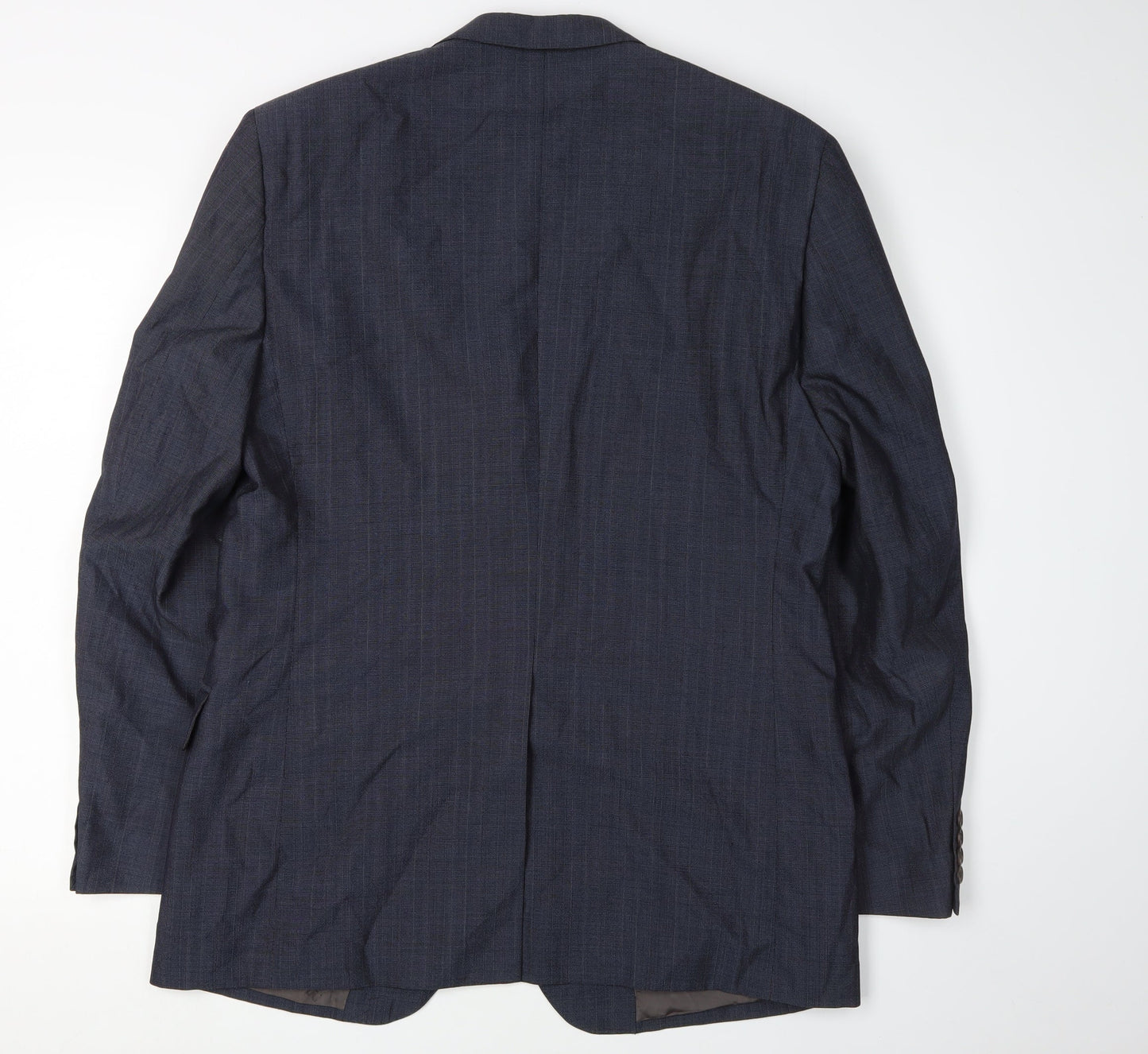 DAKS Men's Blue Wool Blazer 42R Classic Striped