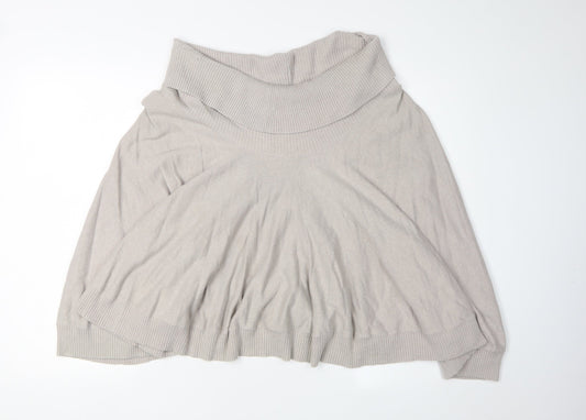 DKNY Women's Beige Cape Cowl Neck Jumper One Size