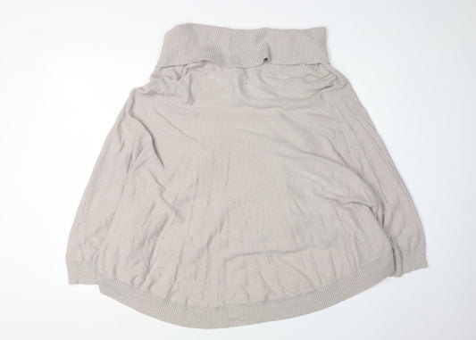 DKNY Women's Beige Cape Cowl Neck Jumper One Size