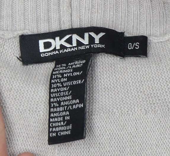 DKNY Women's Beige Cape Cowl Neck Jumper One Size