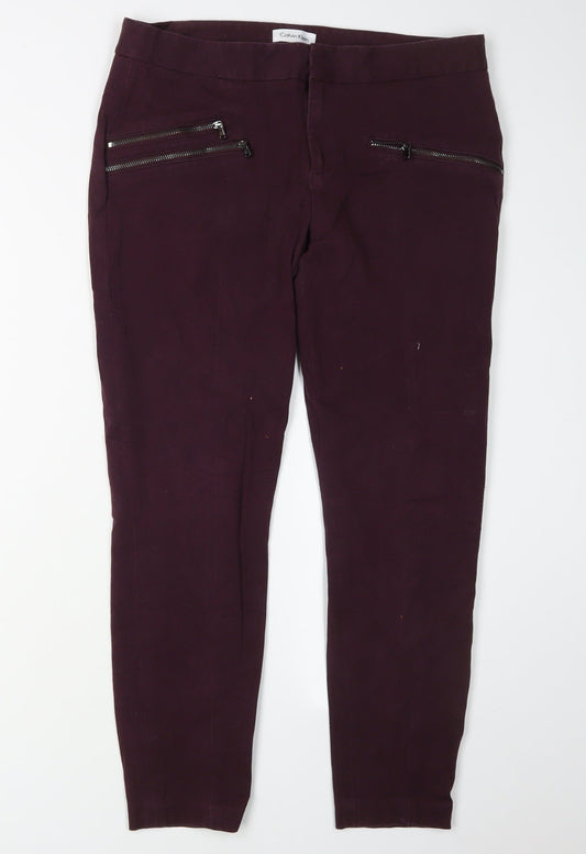 Calvin Klein Women's Purple Skinny Jegging Trousers - Size 8