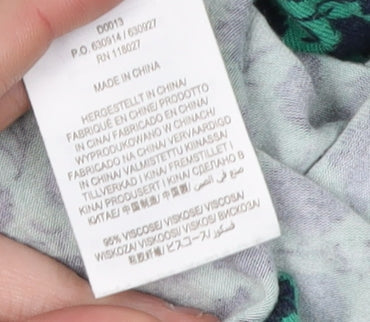 Boden Women's Green Floral Midi A-Line Dress Size 14