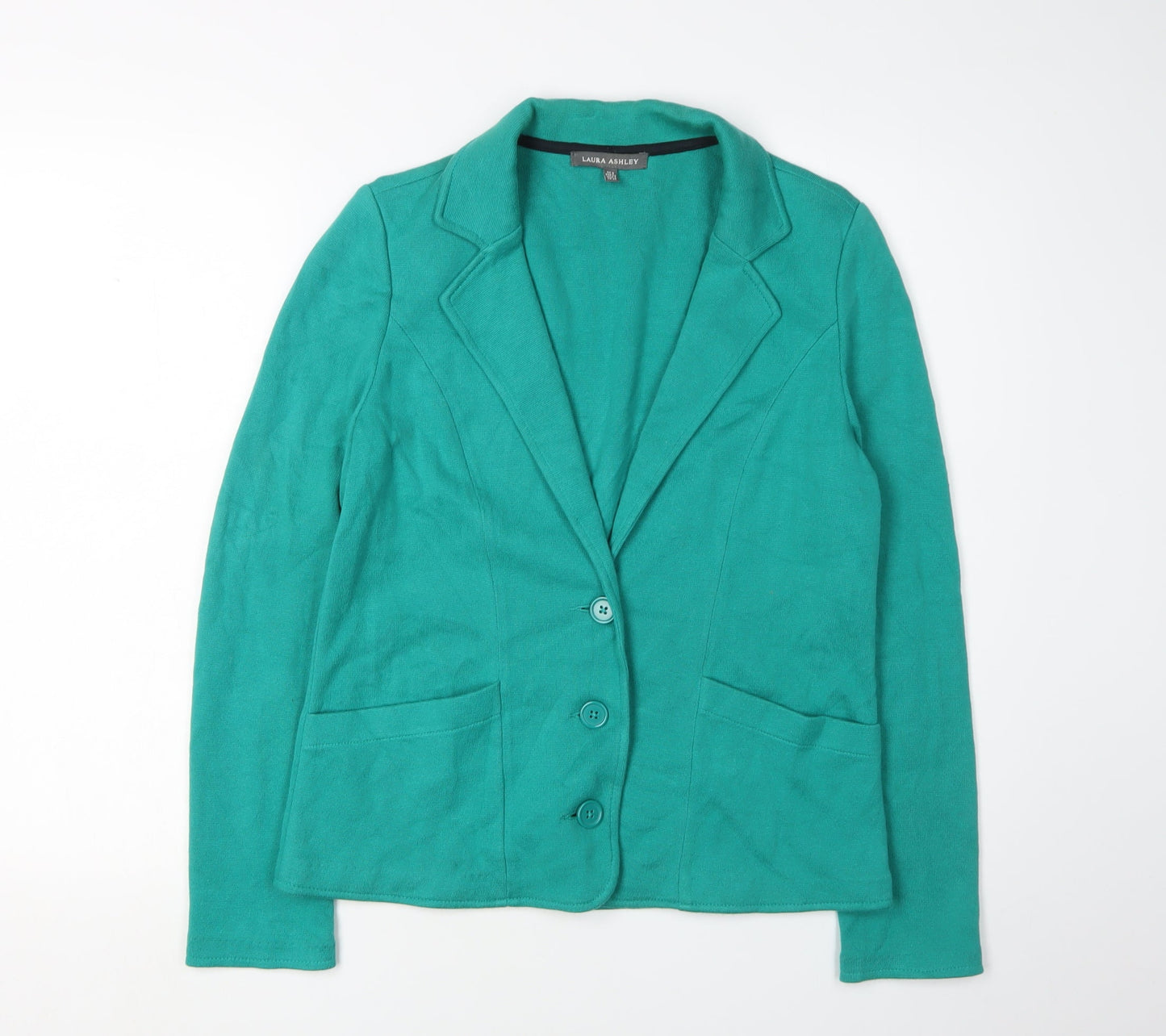 Laura Ashley Green Cotton Blazer, Women Size 8, Casual Wear