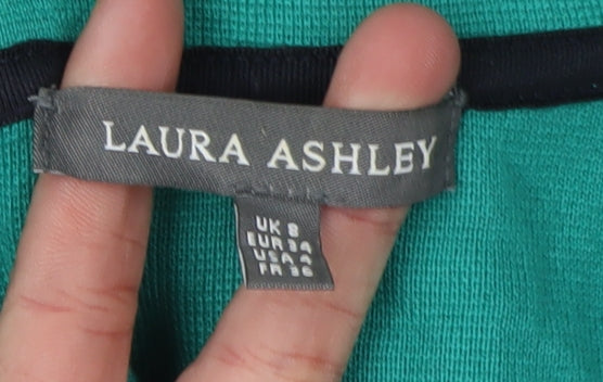 Laura Ashley Green Cotton Blazer, Women Size 8, Casual Wear