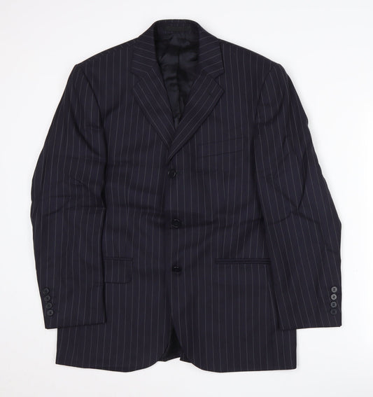 Pierre Cardin Men's Blue Striped Blazer Jacket, Size 38 Short