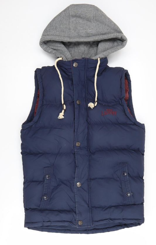 Tokyo Laundry Men's Blue Puffer Jacket S Hooded Casual