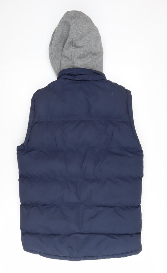 Tokyo Laundry Men's Blue Puffer Jacket S Hooded Casual