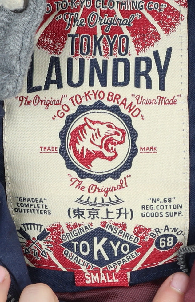 Tokyo Laundry Men's Blue Puffer Jacket S Hooded Casual