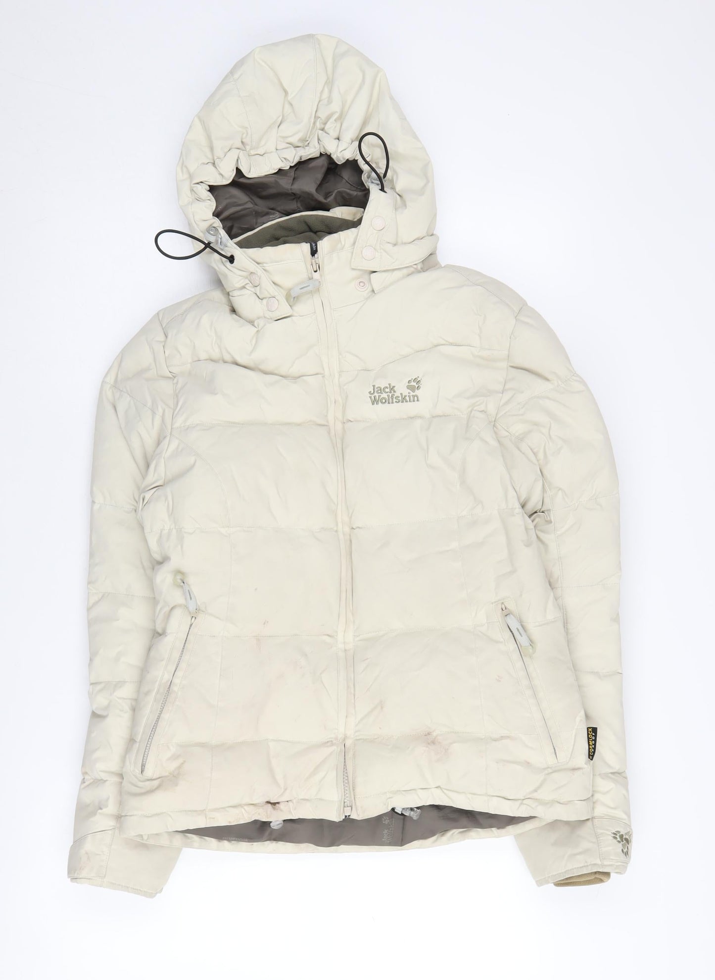 Jack Wolfskin Women's White Puffer Jacket Size 8 Hooded
