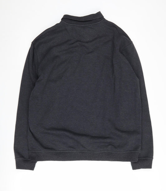 James Pringle Black Henley Sweatshirt XL Men's