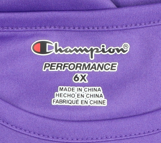 Champion Girls' Purple Graphic T-Shirt 6Yrs for Active Sports