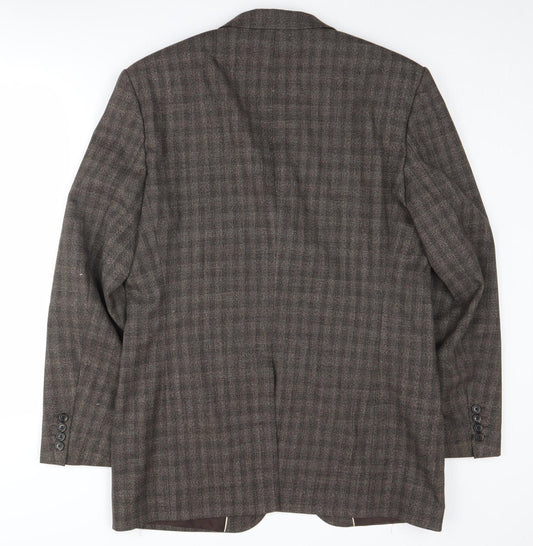 Hugo Boss Men's Brown Check Blazer, Size 42