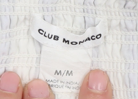 Club Monaco Women's White Wrap Skirt, Size M, Striped