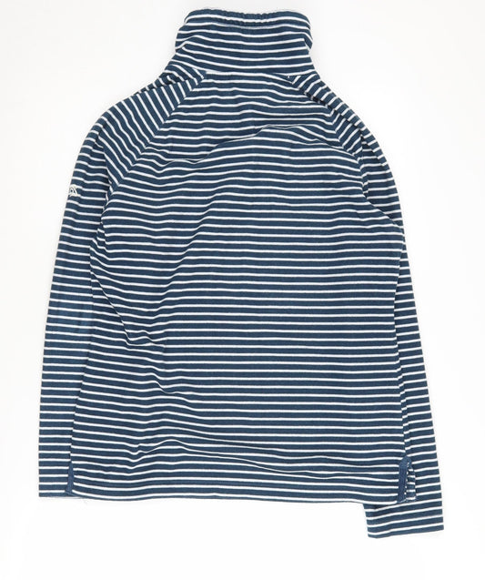 Craghoppers Women Blue Striped High Neck Pullover Sweatshirt UK 12