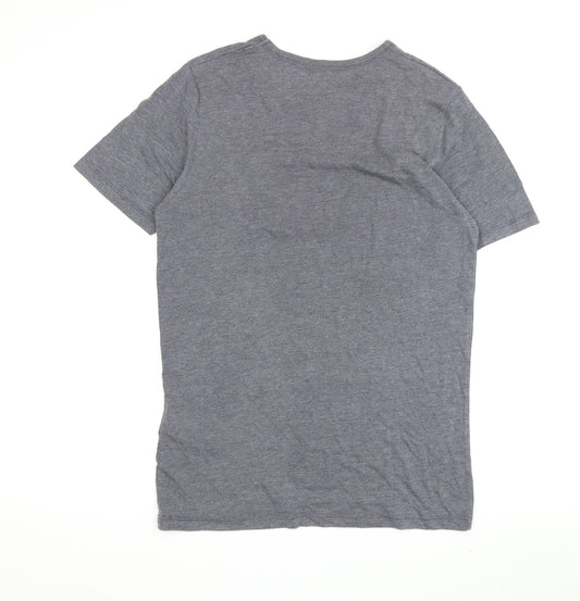 Jack & Jones Men's Grey Graphic Slim T-Shirt, Size S