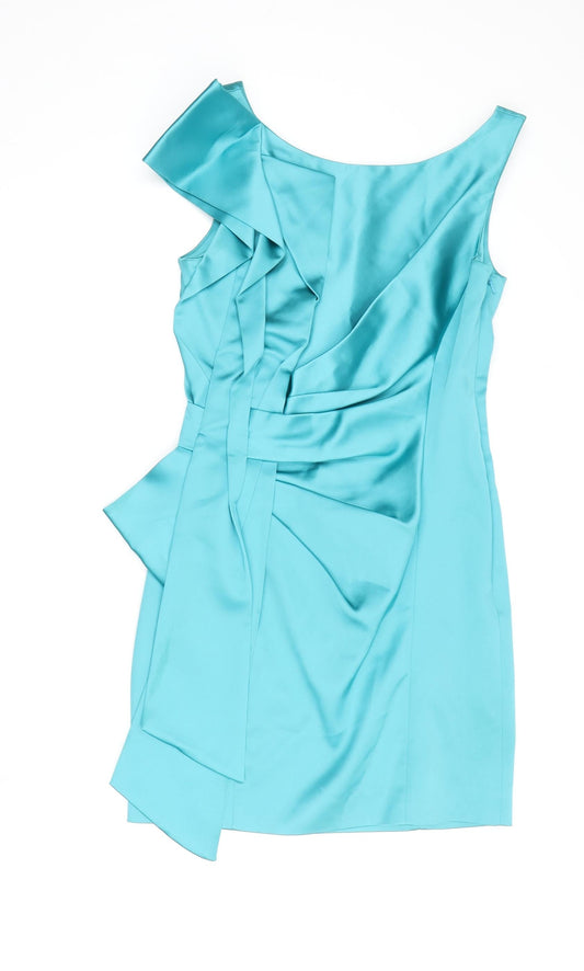 Karen Millen Women's Blue Short Sheath Dress - Size 14