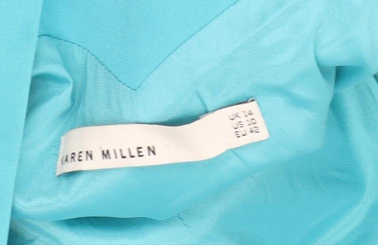 Karen Millen Women's Blue Short Sheath Dress - Size 14