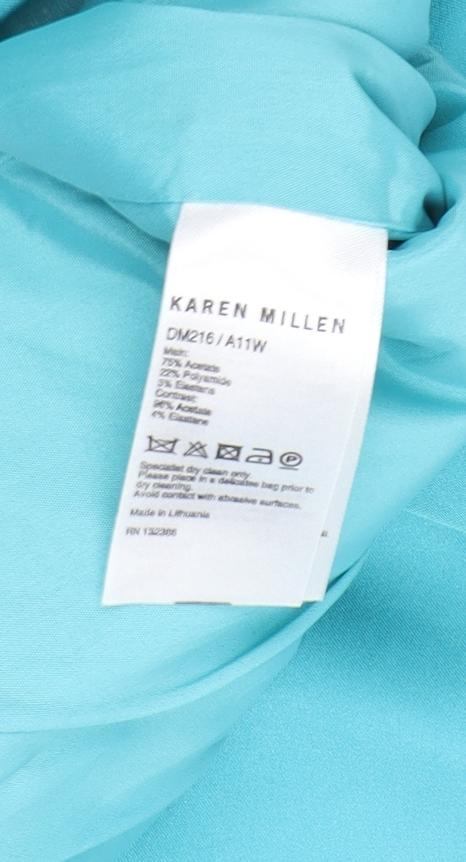 Karen Millen Women's Blue Short Sheath Dress - Size 14
