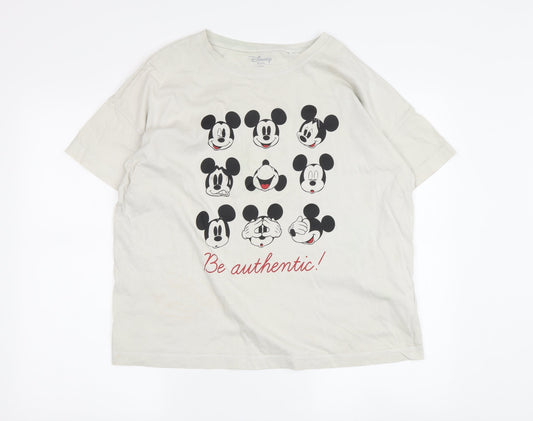 Disney Mickey Mouse XL White T-Shirt Unisex