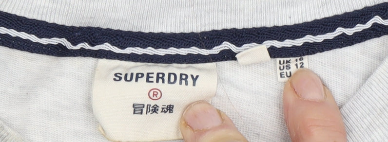 Superdry Women's Grey Basic T-Shirt Size 16