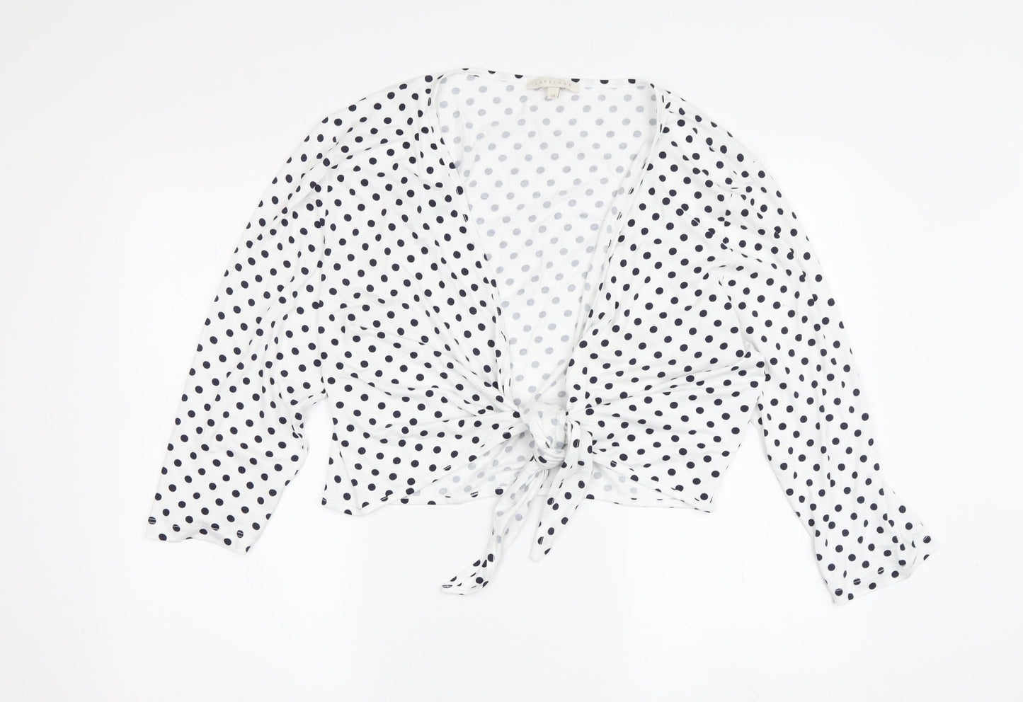 Lakeland Women's White Polka Dot Wrap Blouse