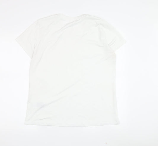 Nike Men's White T-Shirt L Regular Fit Short Sleeve