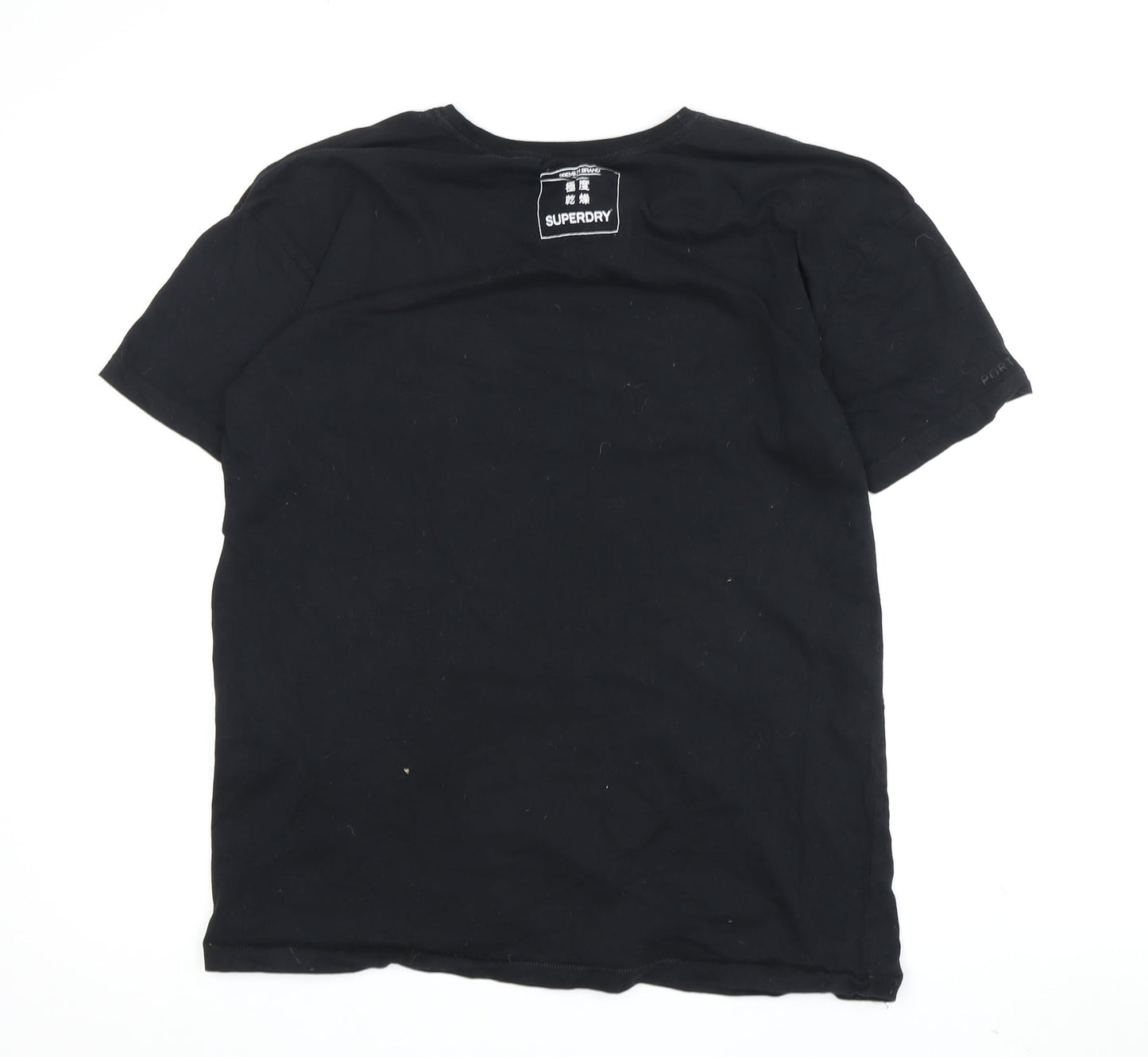 Superdry Unisex Black Crew Neck T-Shirt UK 10
