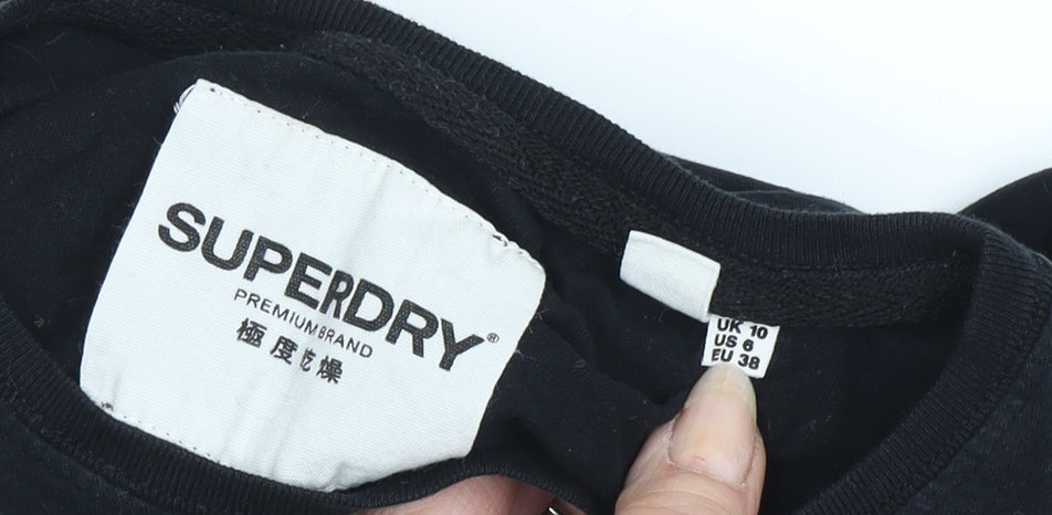 Superdry Unisex Black Crew Neck T-Shirt UK 10