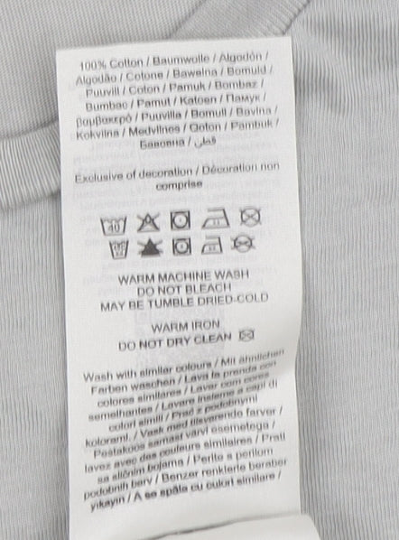 Jack & Jones Men's Grey Logo T-Shirt, Cotton, Medium