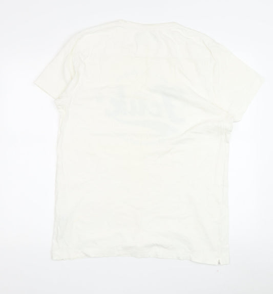 French Connection White Men's L T-Shirt with Graphic Print