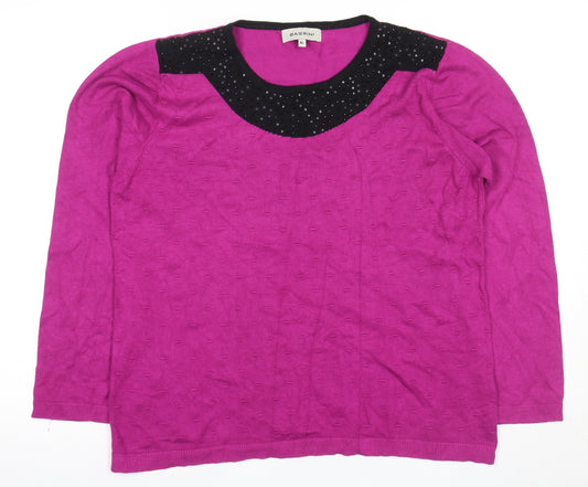 Womens UK Size XL BASSINI Purple Viscose Blend Blouse