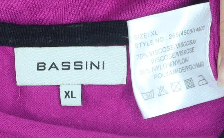 Bassini Women’s Purple Studded Knit Long Sleeve Top XL